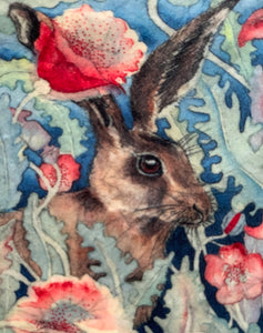 Poly Soft Touch Velvet - Hares in Poppies - PS_08