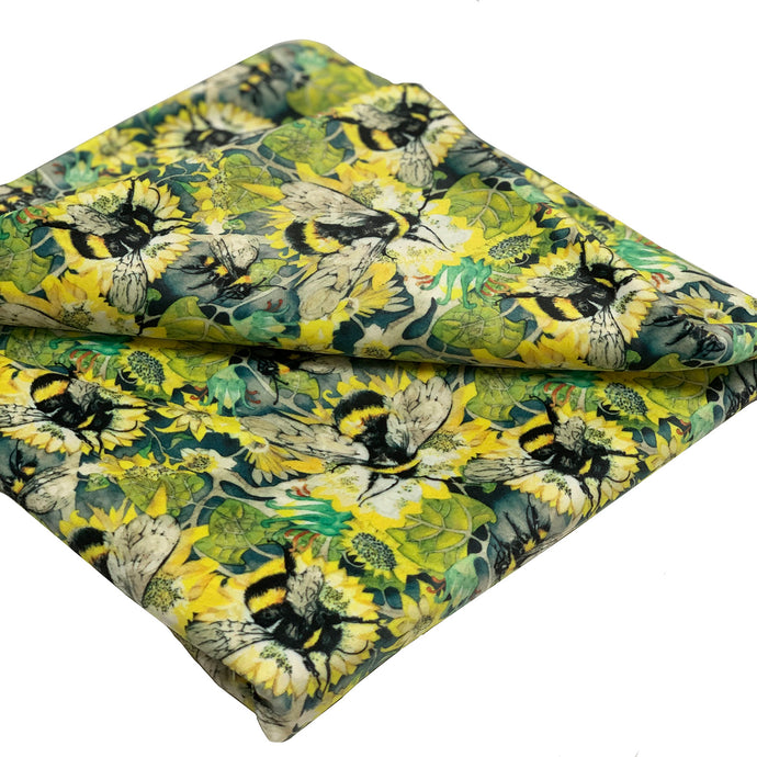 Poly Shimmer Velvet - Large Bees 1 meter remaining - S0_12