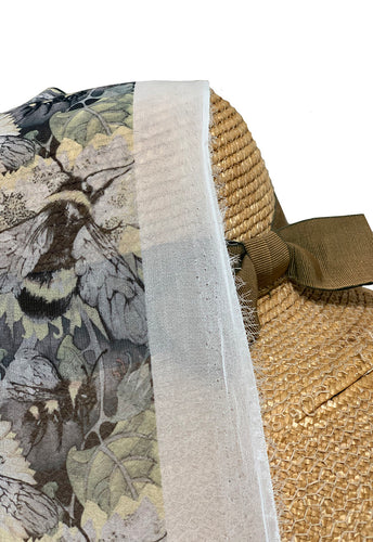 Poly Georgette - Tiny Bees (Dark) 1 meter remaining - PG_12
