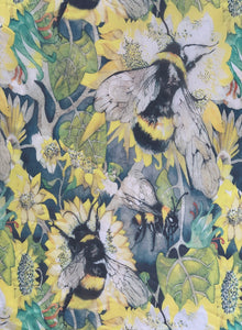Poly Georgette - Large Busy Bees 1 meter remaining - PG_15