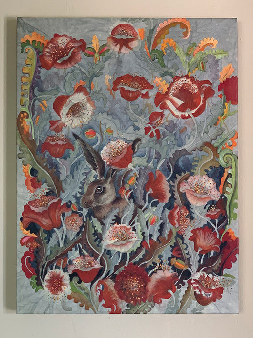 Canvas - Hare in Poppies