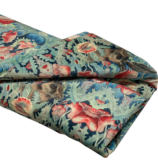 Poly Soft Touch Velvet - Hares in Poppies - PS_08