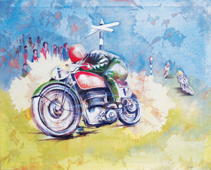 Motorbike - Racer No 1 - Greeting Card - S_01