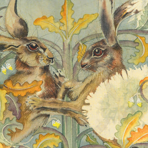 Hares in Wonderland - Boxing Hares - Greeting Card - S_07