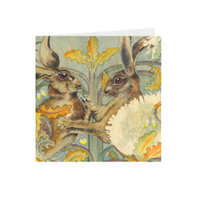 Hares in Wonderland - Boxing Hares - Greeting Card - S_07