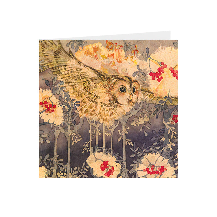 Owls in Wonderland - Flying Owl - Greeting Card - S_13