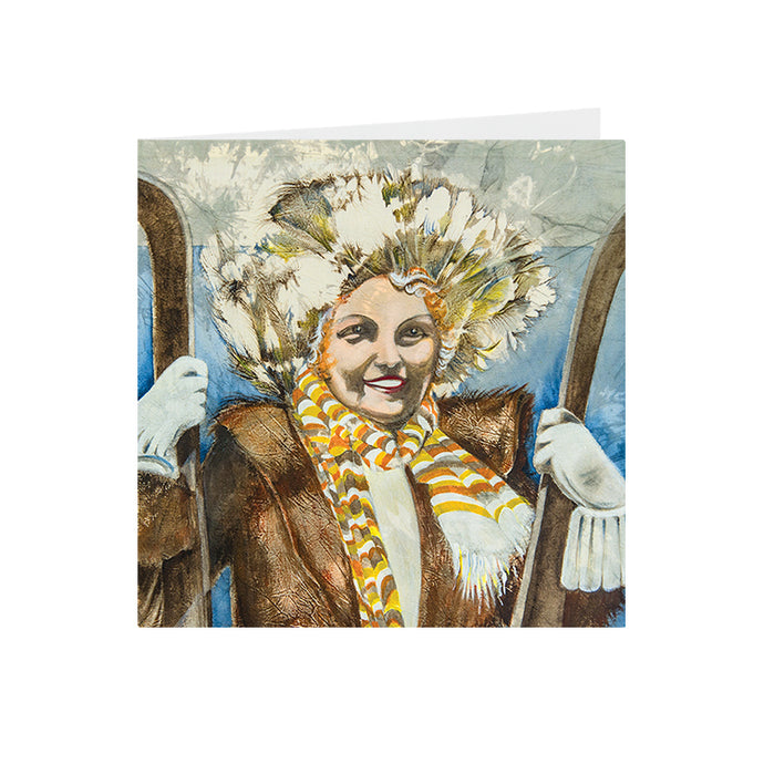 Christmas Skier - Greeting Card -S_15