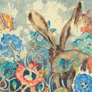 Hares in Wonderland - Cyclamen & Hare - Greeting Card - S_19