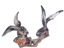 Hares in Wonderland - Boxing Hares - Greeting Card - S_25