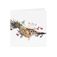 Owls in Wonderland - Flying Owl - Greeting Card - S_27