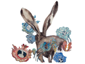 Hares in Wonderland - Running Hare - Greeting Card - S_29