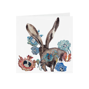 Hares in Wonderland - Running Hare - Greeting Card - S_29