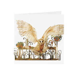 Owls in Wonderland - Barn Owl - Greeting Card - S_32