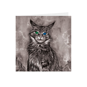 Cats - Green & Blue eyed - Greeting Card - S_49