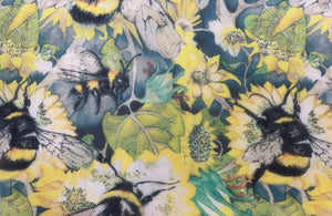Poly Georgette - Tiny Bees (Bright) 1 meter remaining - PG_11