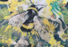 Poly Georgette - Tiny Bees (Bright) 1 meter remaining - PG_11