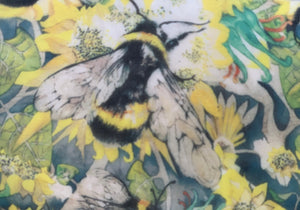 Poly Georgette - Tiny Bees (Bright) 1 meter remaining - PG_11