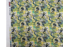 Poly Georgette - Tiny Bees (Bright) 1 meter remaining - PG_11