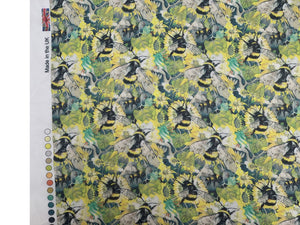 Poly Georgette - Tiny Bees (Bright) 1 meter remaining - PG_11