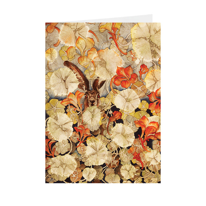 Hares in Wonderland - Peeping Hare - Greeting Card - V_101