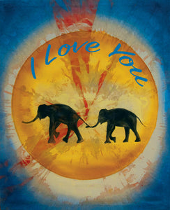 Silhouettes - "I Love You" Elephant - Greeting Card - V_14