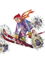 Christmas Skier - Greeting Card -V_28