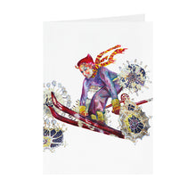 Christmas Skier - Greeting Card -V_28