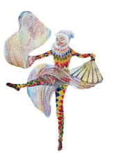 Circus Female Harlequin - Dancing Harlequin - Greeting Card - V_44