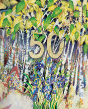 Birthdays - "50" Silver Birch - Greeting Card - V_95