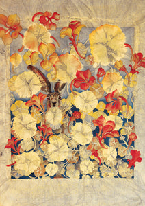 Hares in Wonderland - Hare Nasturtiums - Greeting Card - V_98