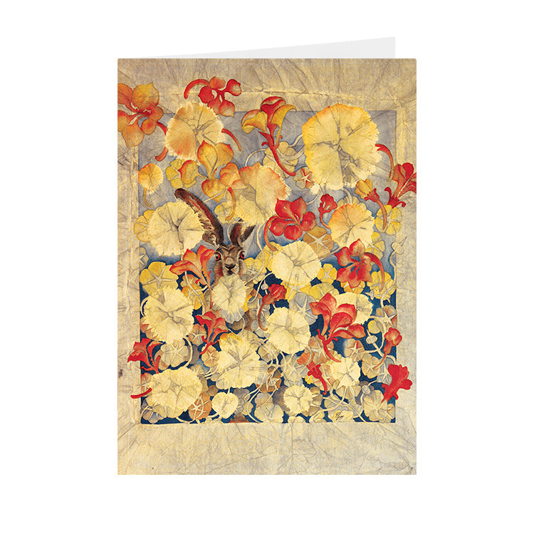 Hares in Wonderland - Hare Nasturtiums - Greeting Card - V_98